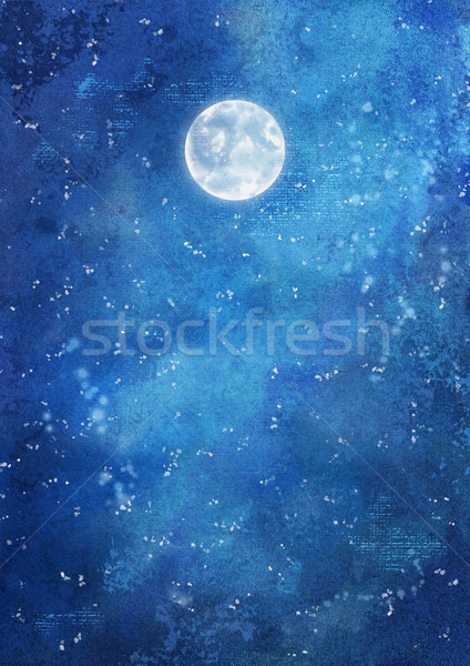 Watercolor Night Background Stock photo © kostins