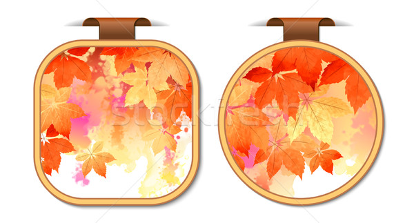 Set of autumn stickers labels Stock photo © kostins