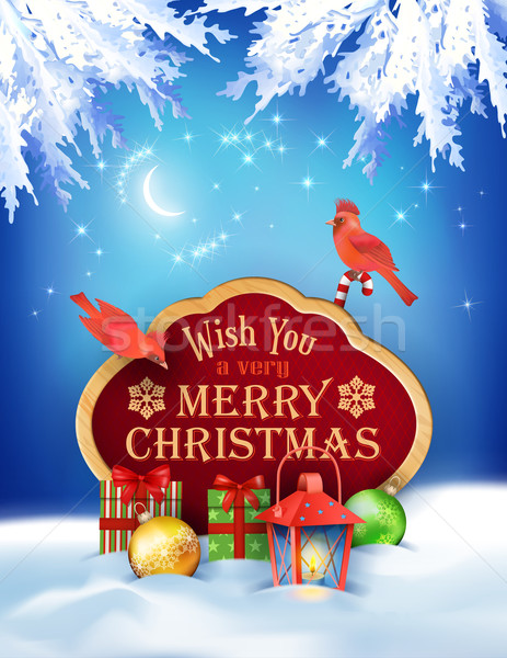 Vector Christmas Winter Night Background Stock photo © kostins