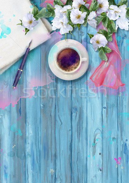 Watercolor Top View Stock photo © kostins