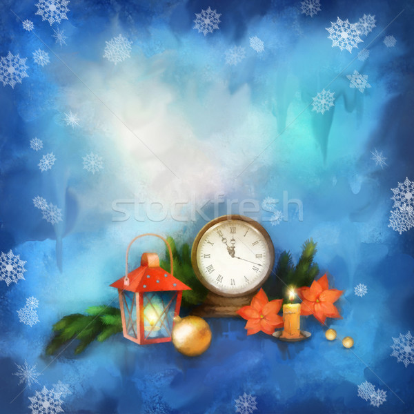 Christmas Watercolor Background Stock photo © kostins