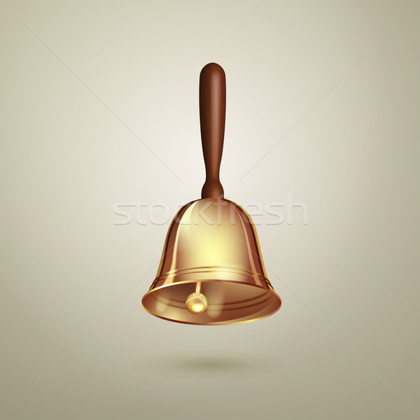 Golden vector hand bell Stock photo © kostins