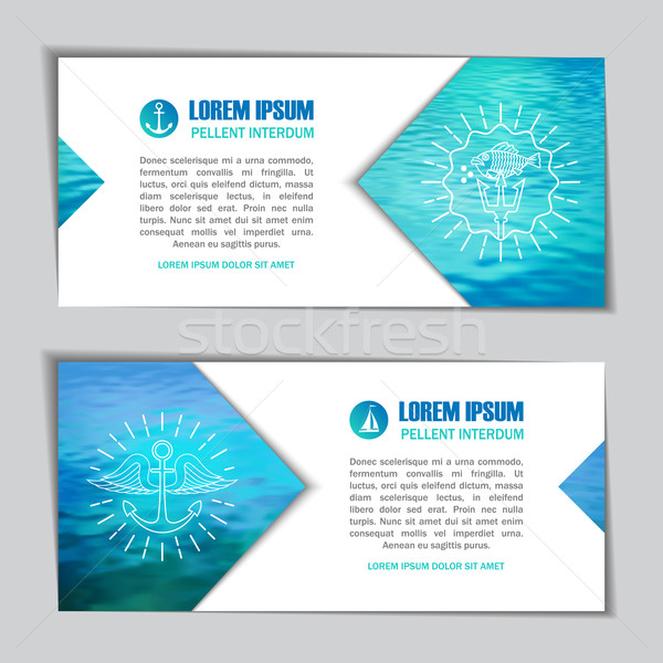 Vector marine water banners Stock photo © kostins