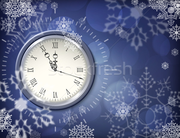 Stock photo: Christmas vector clock