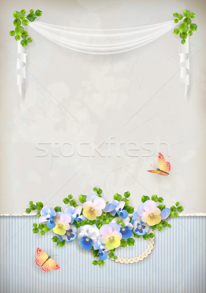 Shabby chic romantic flower vintage background Stock photo © kostins