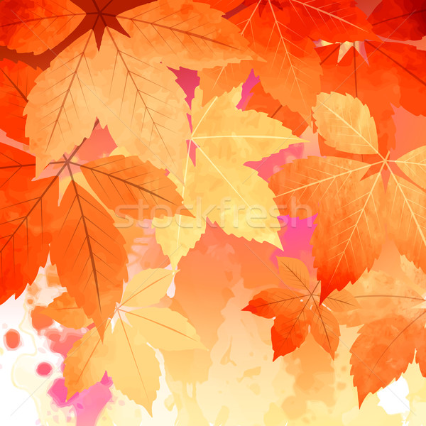 [[stock_photo]]: Automne · vecteur · couleur · pour · aquarelle · automne · laisse · artistique