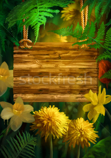 Stockfoto: Aquarel · schilderij · bloemen · verf · digitale