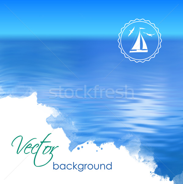 Abstract Vector Blue Water Background vector illustration © kostins