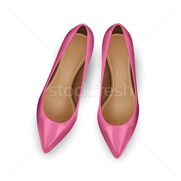 Foto stock: Sapatos · topo · ver · rosa · vetor