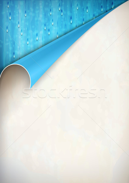 Vektör kâğıt kıvırcık köşe levha mavi Stok fotoğraf © kostins