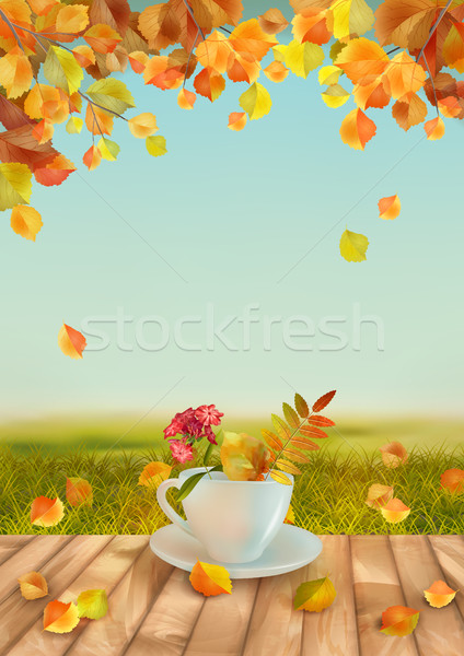 вектора осень день природного Кубок цветы Сток-фото © kostins