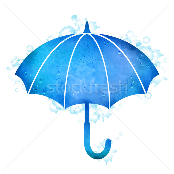 Watercolor Umbrella Rain Drops Stock photo © kostins
