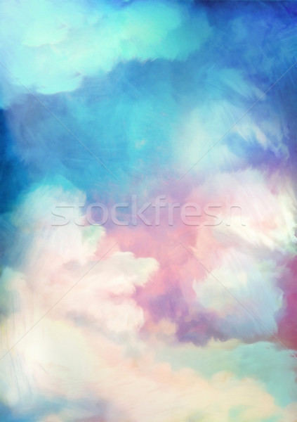 Dramatik gökyüzü boyama dijital suluboya soyut Stok fotoğraf © kostins