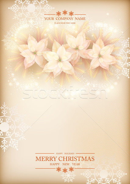 Christmas Poinsettias Celebration Background Stock photo © kostins