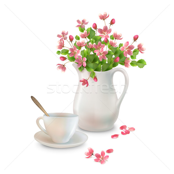 весенние цветы кувшин вектора весны букет керамической Сток-фото © kostins