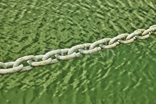 Foto stock: Cadeia · metal · água · arte · oceano