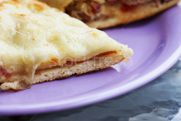 Jamón queso púrpura placa horizontal imagen Foto stock © Koufax73