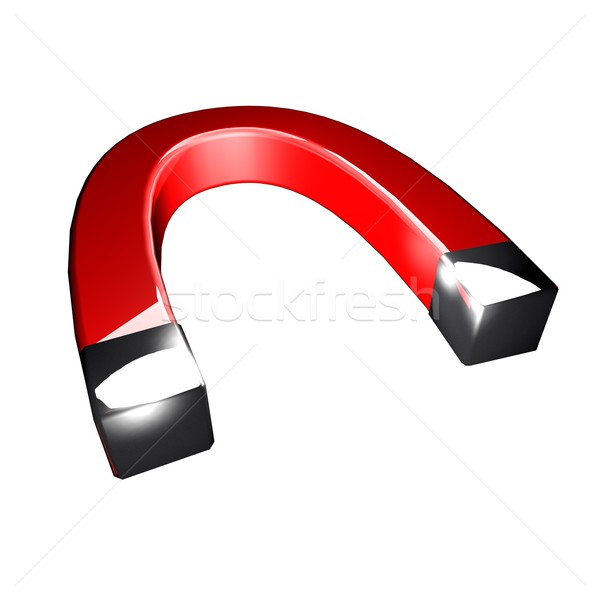 Magnes czerwony odizolowany biały 3d metal Zdjęcia stock © Koufax73