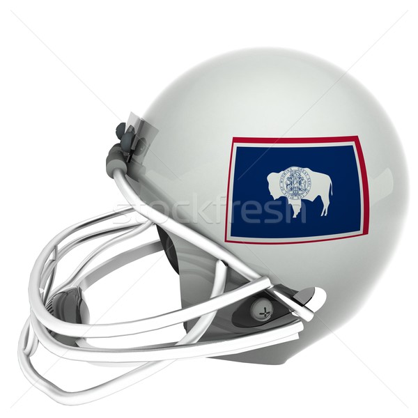 Wyoming voetbal vlag helm 3d render vierkante Stockfoto © Koufax73