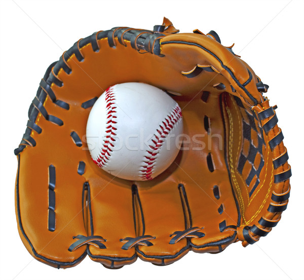 Top eldiven beysbol içinde beyzbol eldiveni beyaz Stok fotoğraf © Koufax73