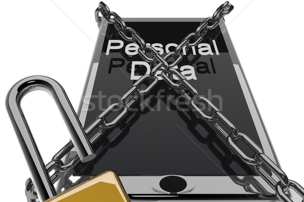 Personnelles protection des données smartphone chaînes mots données [[stock_photo]] © Koufax73