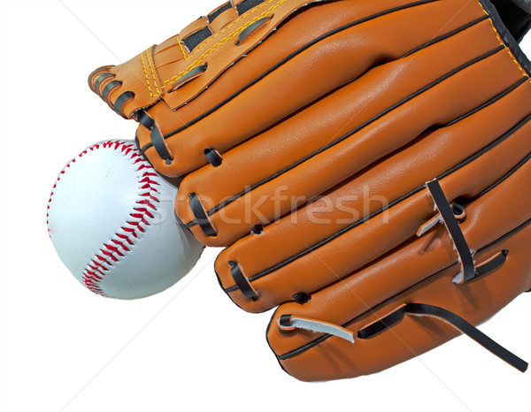 Top eldiven beysbol beyzbol eldiveni beyaz spor Stok fotoğraf © Koufax73