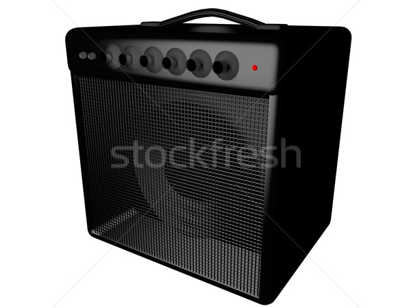 AMP черный гитаре изолированный белый 3d визуализации Сток-фото © Koufax73