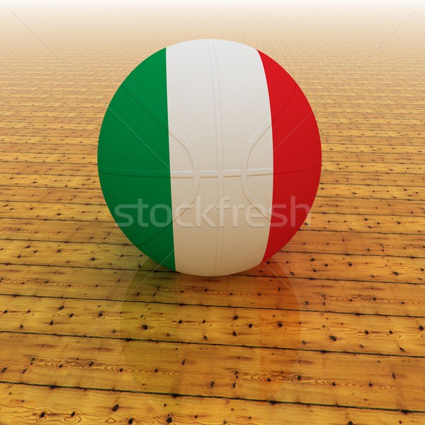 ストックフォト: イタリア · バスケットボール · フラグ · 3dのレンダリング · 広場 · 画像