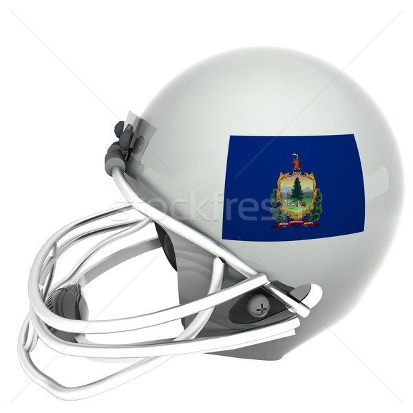 [[stock_photo]]: Vermont · football · pavillon · casque · rendu · 3d · carré