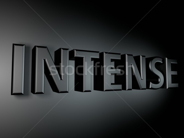 интенсивный слово написанный черный 3d визуализации горизонтальный Сток-фото © Koufax73
