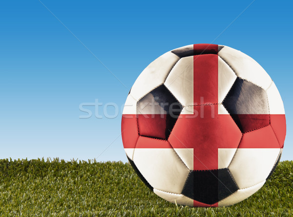 Inglês futebol grama decorado futebol Foto stock © Koufax73