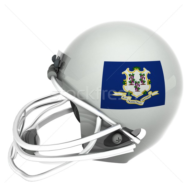 Foto stock: Connecticut · futebol · bandeira · capacete · 3d · render · isolado