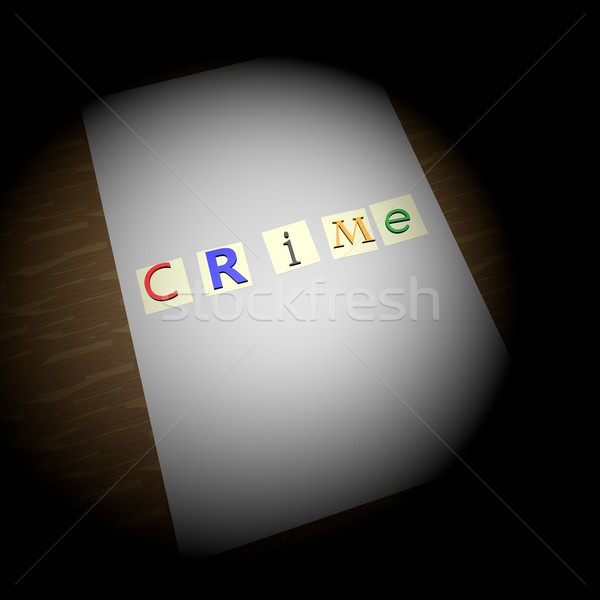 Crime escrita papel em branco cartas luz folha Foto stock © Koufax73