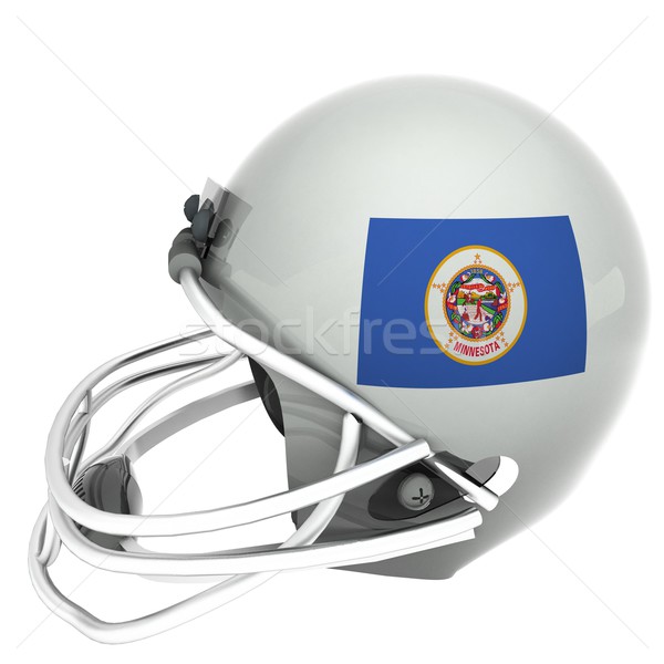 Stockfoto: Minnesota · voetbal · vlag · helm · 3d · render · vierkante