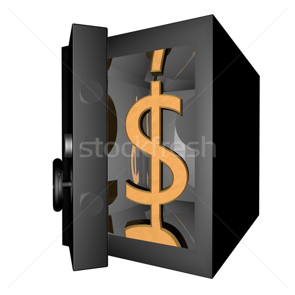Dollar Gewölbe Symbol innerhalb 3d render Business Stock foto © Koufax73