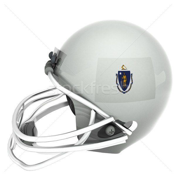 Массачусетс футбола флаг шлема 3d визуализации квадратный Сток-фото © Koufax73