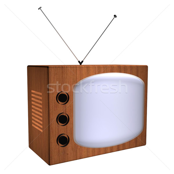 Velho tv 3d render televisão vintage Foto stock © Koufax73