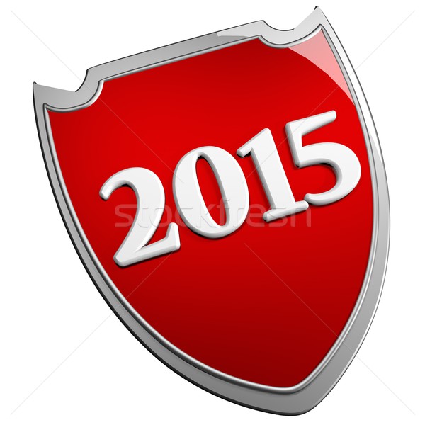 2015 schild Rood geïsoleerd witte 3d render Stockfoto © Koufax73