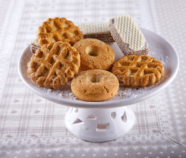 Biscuits verschillend witte voedsel chocolade achtergrond Stockfoto © Koufax73