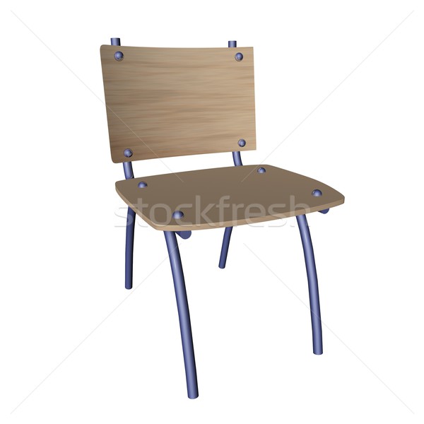 Foto stock: Escolas · cadeira · isolado · branco · 3d · render · praça