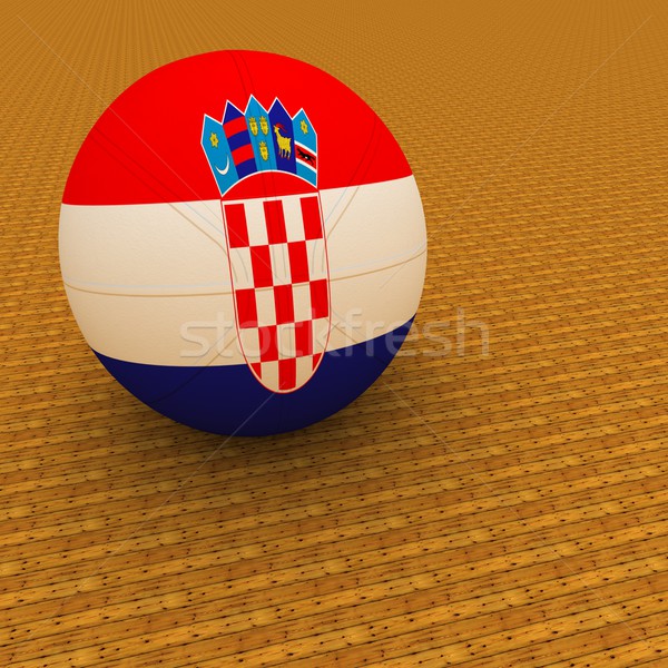 Kroatien Basketball Flagge 3d render Platz Bild Stock foto © Koufax73