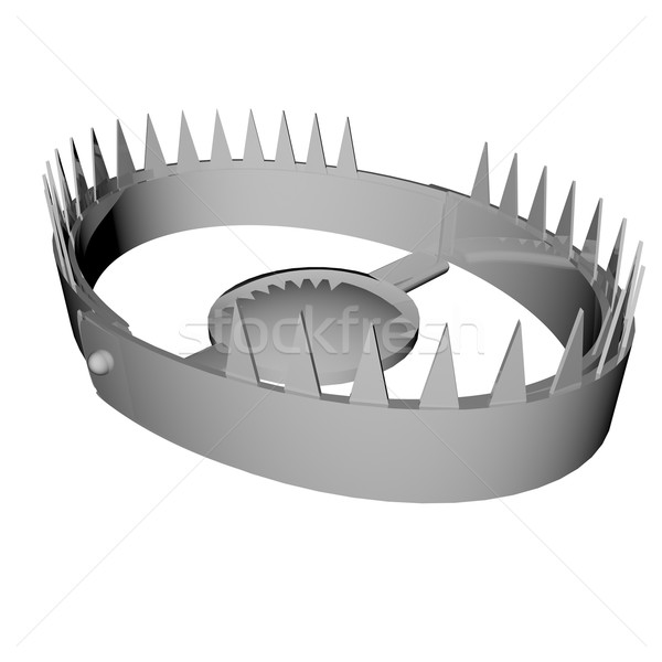 Capcana metalic izolat alb 3d face metal Imagine de stoc © Koufax73
