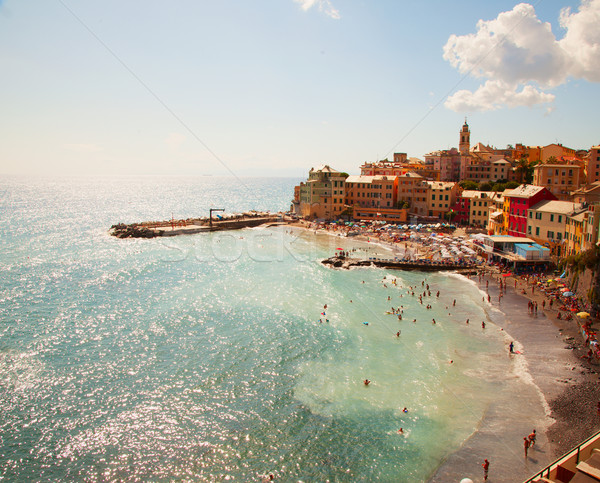 Mer merveilleux vue plage peu ville [[stock_photo]] © Koufax73