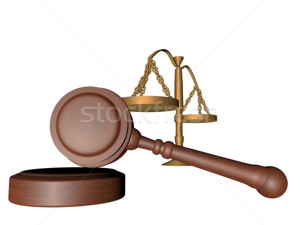 судья молоток правосудия баланса изолированный белый Сток-фото © Koufax73