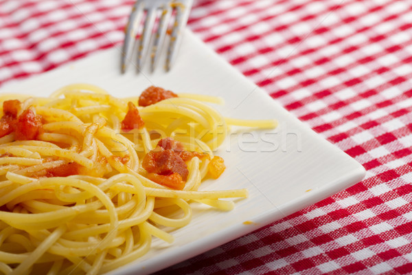 Tészta tipikus olasz spagetti fehér elegáns Stock fotó © Koufax73