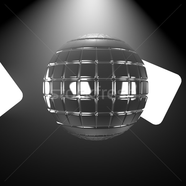 二 燈 黑暗 三維渲染 背景 球 商業照片 © Koufax73