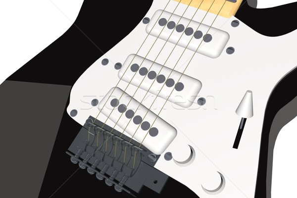 Elektrische gitaar 3d render witte gitaar kunst Stockfoto © Koufax73