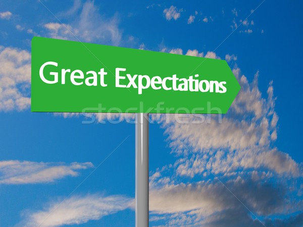 Expectativas verde texto 3d render estrada Foto stock © Koufax73