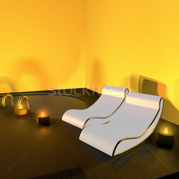 Spa candele piscina rendering 3d piazza immagine Foto d'archivio © Koufax73