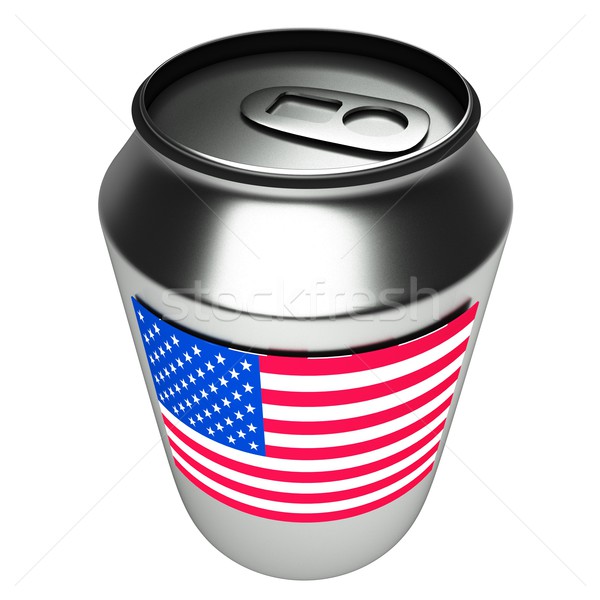 США можете 3D флаг алюминий 3d визуализации Сток-фото © Koufax73